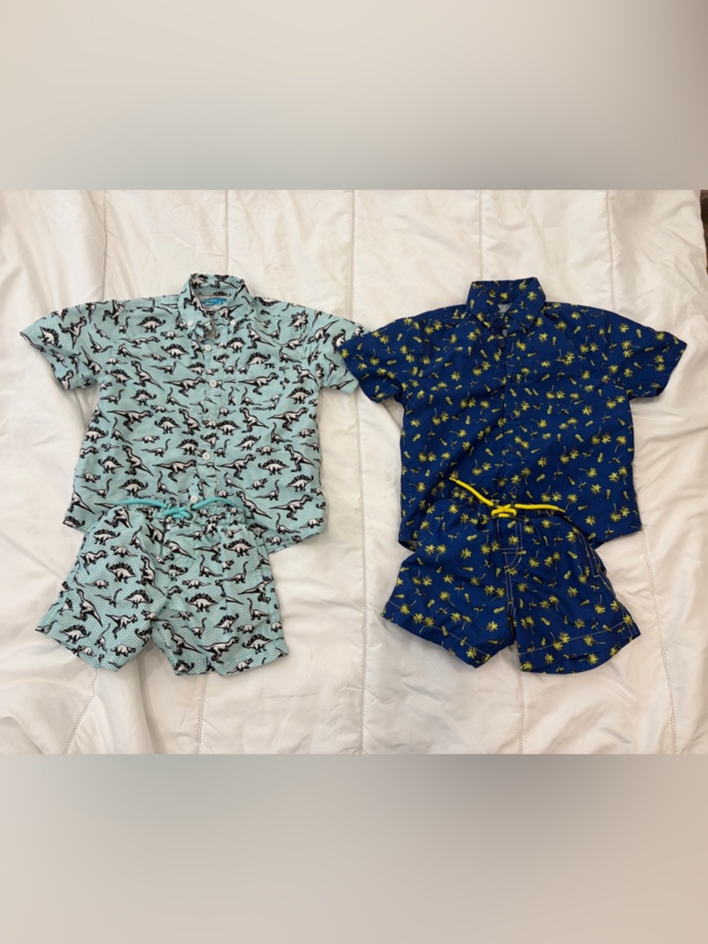 Two sets of Beach Bros Kids'  Cabana Shirt & Shorts Set size 4T